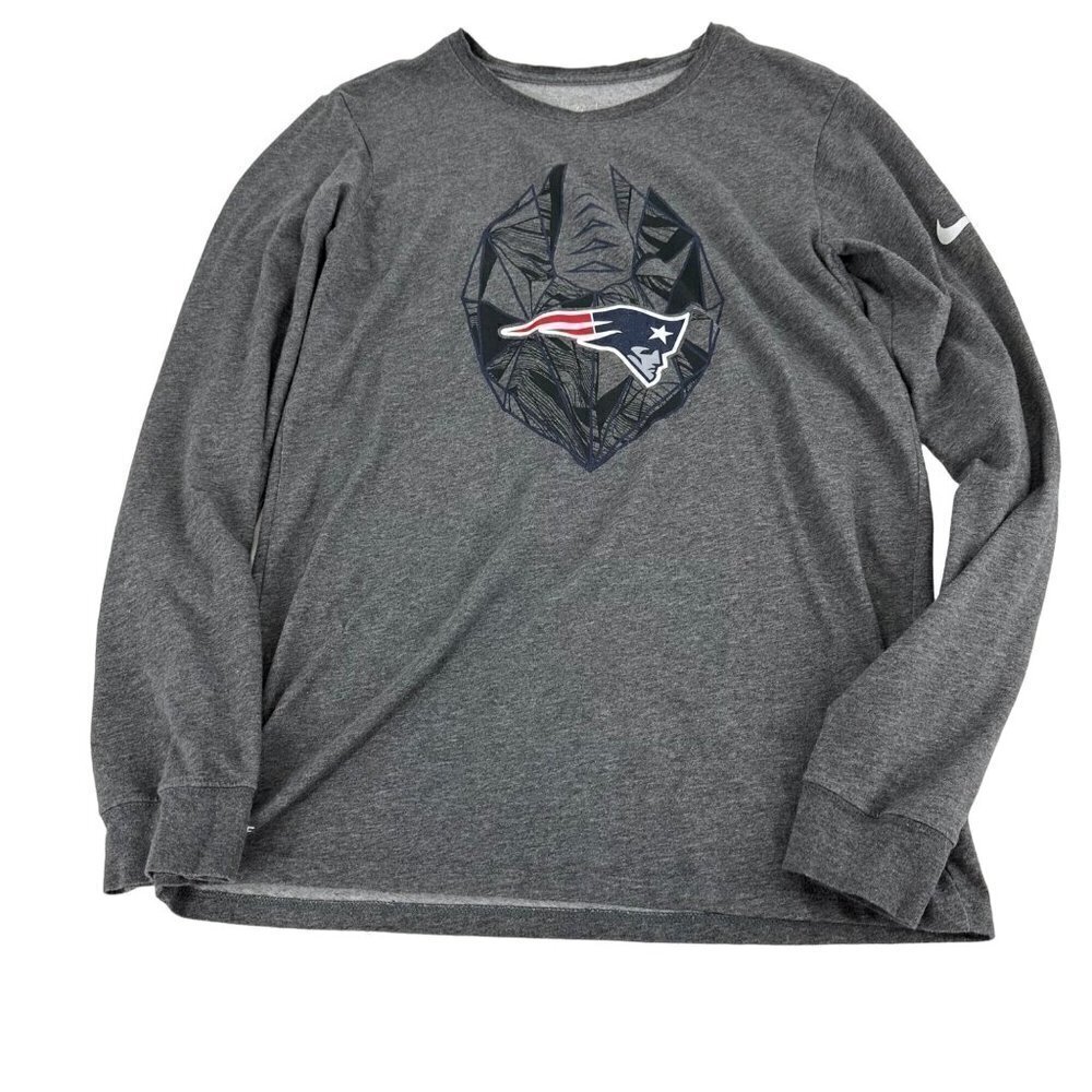 * Nike Dri-fit NFL Patriots Long sleeve crew neck gray tee size small